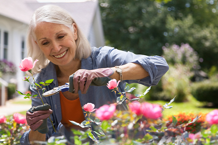 Resident gardening at Foxwood Springs